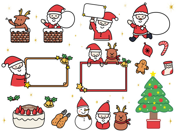 POP有趣的圣诞装饰套装图片下载
