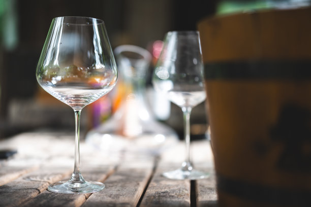 餐桌上的酒杯和开胃菜，婚宴上装饰优雅的桌子的照片，餐桌上的空酒杯或水图片下载