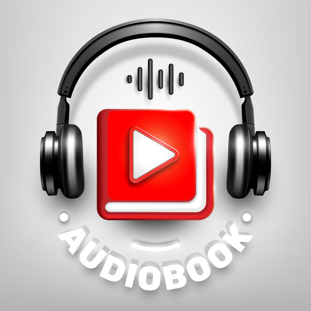 Audiobooks标志，Audiobooks在线学习3d应用程序标志，插图矢量图片下载