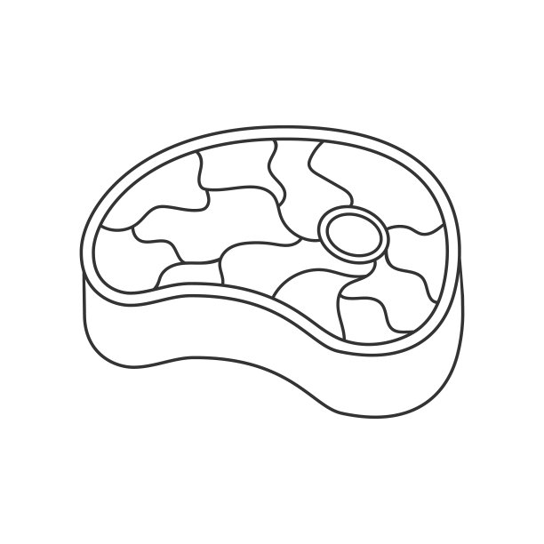 牛排线图标在平。矢量图图片下载