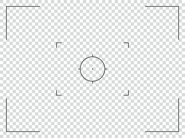 相机取景器接口。智能手机摄像头对焦屏幕的摄像头网格。透明背景下的手机视频界面。图片下载