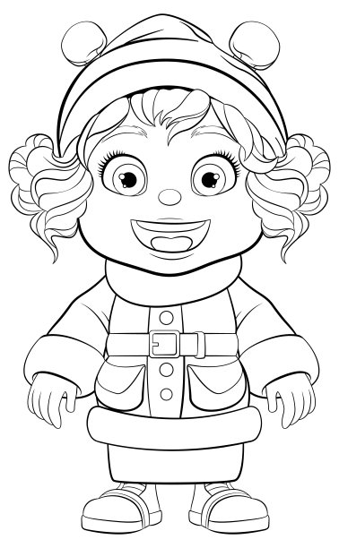 戴冬帽的开朗胖乎乎的女孩图片下载