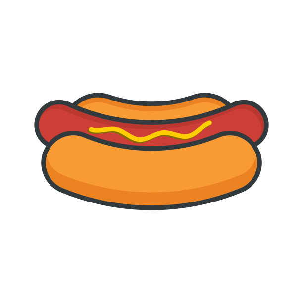 热狗图标矢量设计模板简单而现代图片下载