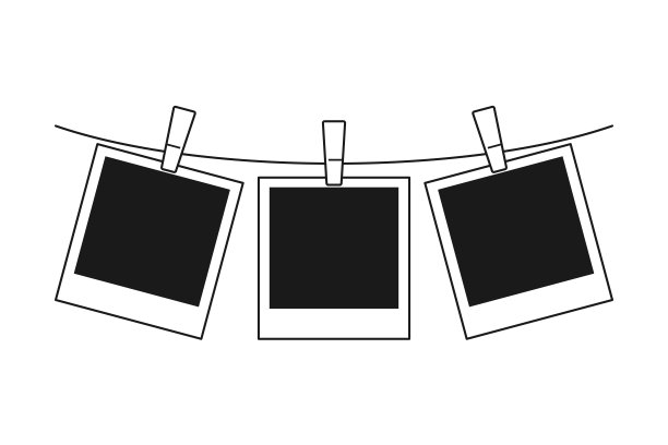 字符串的三个即时电影帧矢量图片下载