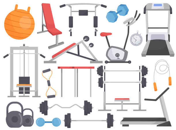 专业健身训练器材器材，健身运动砝码，跑步跑道套图片下载