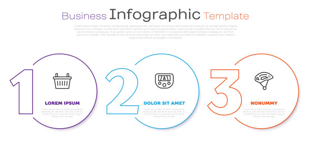 自行车篮，带地图和头盔的Gps设备。业务信息图表模板。向量图片下载