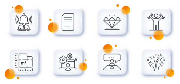 平面图在线工作和烟花线图标图片下载