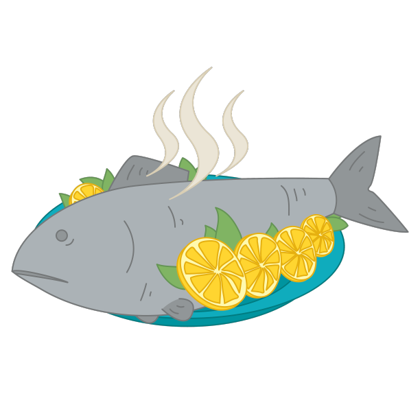 盘子里的柠檬鱼图片下载