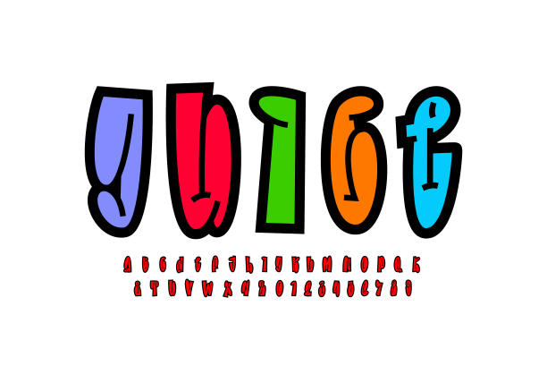 街头涂鸦艺术字体漫画中的字母图片下载