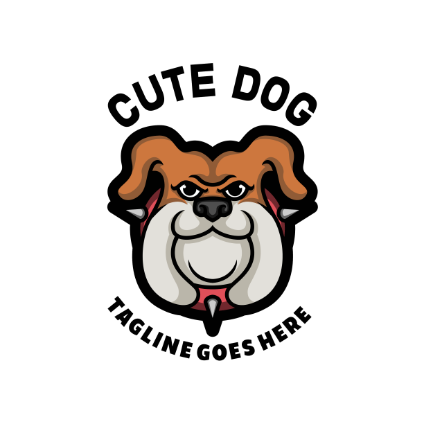 牛头犬标志吉祥物图案设计图片下载