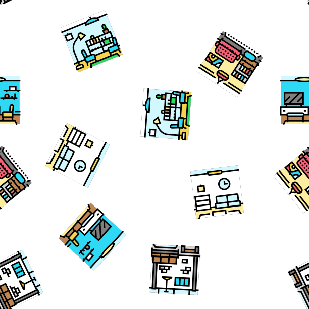 室内设计师办公室无缝图案图片下载