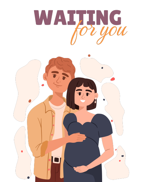 孕妇丈夫等孩子的明信片图片下载