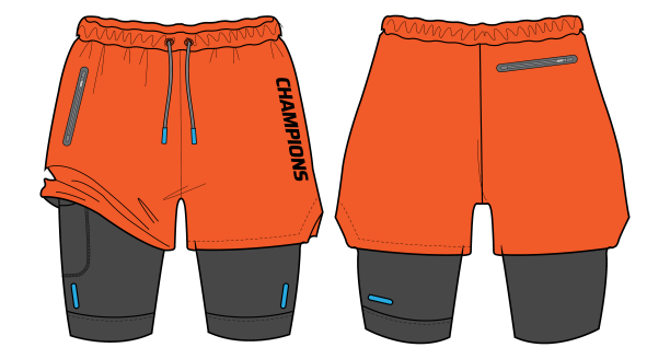 运动轨道短裤与压缩紧身衣的设计图片下载