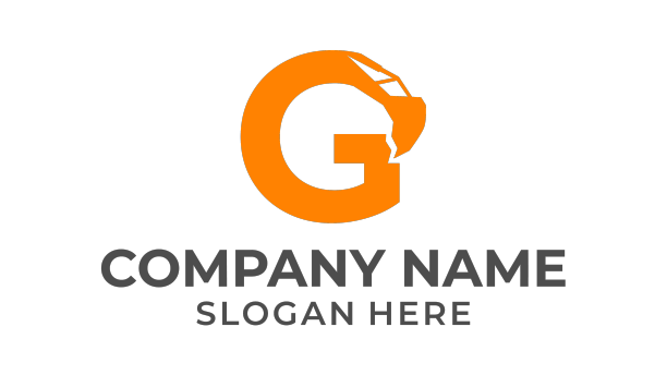 字母g标志带挖掘机臂g挖掘机标志图片下载