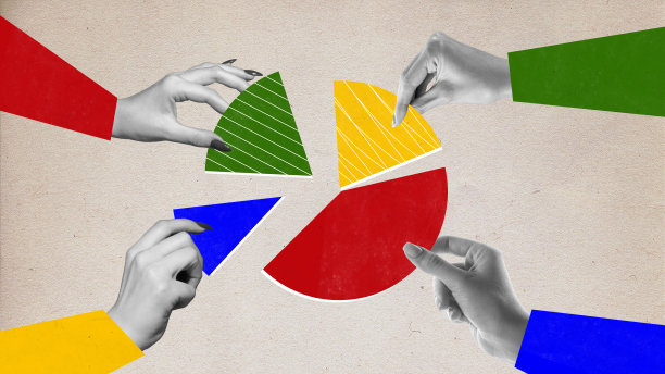 海报。当代艺术拼贴。黑白相间的手加图片孤立的背景纸效果与几何图形。图片下载