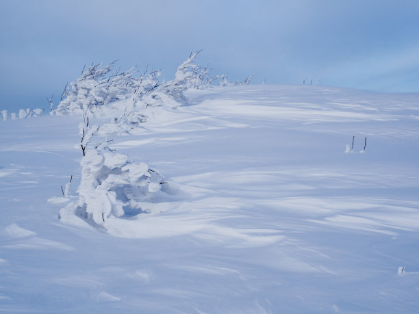 雪堆在山顶上。图片下载