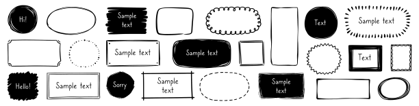 手绘涂鸦框架集盒方图片下载