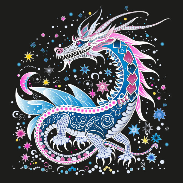 2024年中国新年，龙年矢量插画图片下载