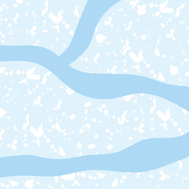 冬季地图背景。方形顶视图抽象平面插图与冰冻的河流和纹理飘落的雪图片下载