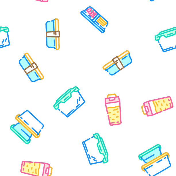 午餐学校饭盒饭盒无缝图片下载