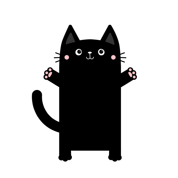 黑色方形猫准备拥抱凯蒂图片下载