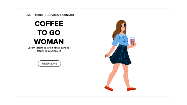 迷人的咖啡带走的女人图片下载