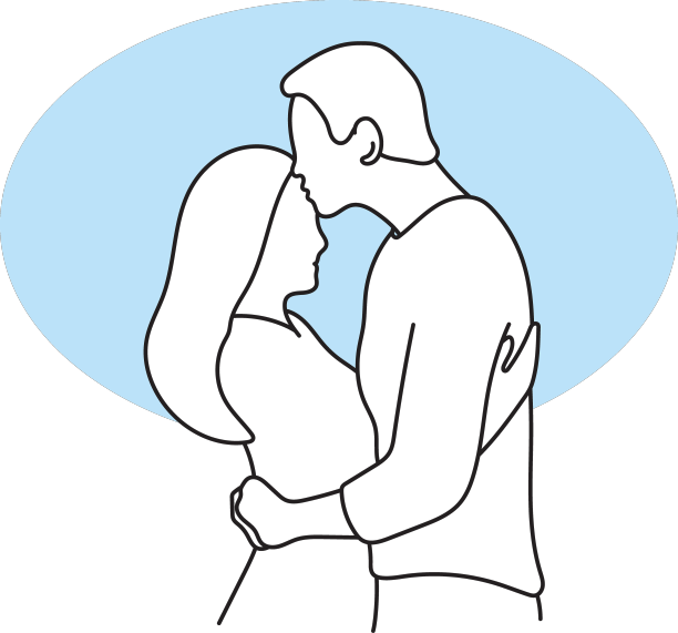 男人亲吻女人额头的手画图片下载