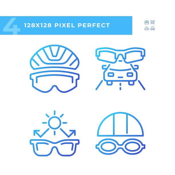 像素完美的渐变眼睛护理图标集图片下载