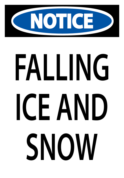 注意冰雪降落的标志图片下载