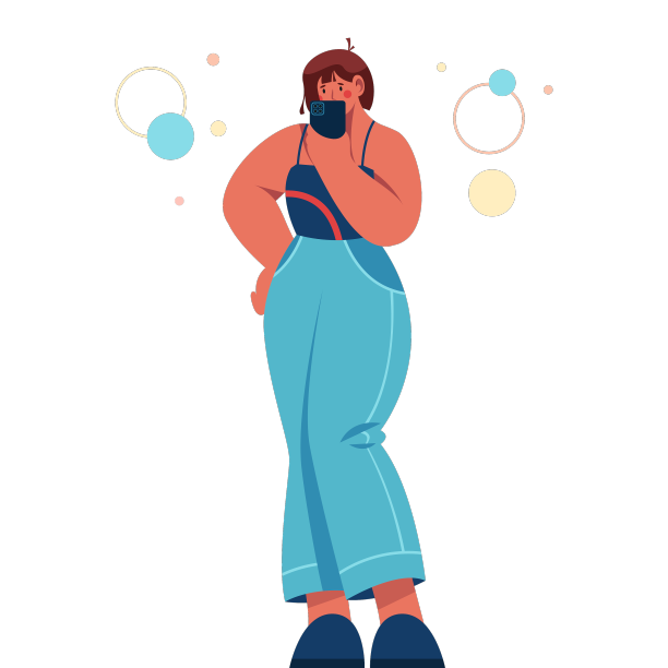 女子自拍卡通剪贴画平面图片下载