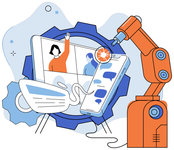 人们在笔记本电脑屏幕上参与图片下载