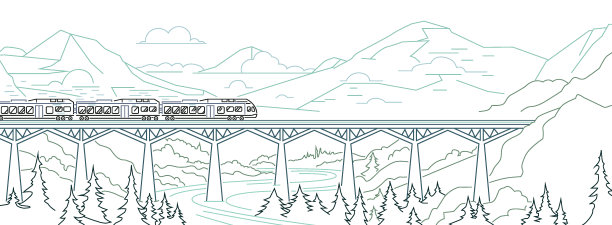 慢悠悠的火车旅行，未来的交通理念。图片下载