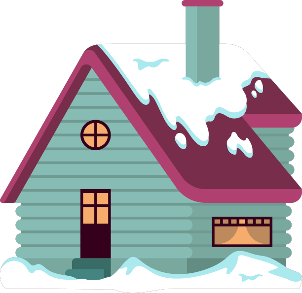 房子被雪弄得五彩缤纷图片下载