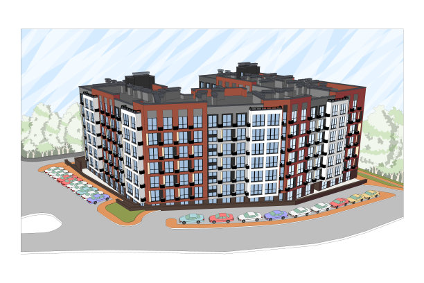 多层建筑的矢量建筑项目图片下载