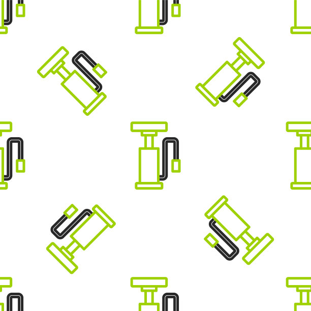 线自行车气泵图标隔离无缝图案白色背景。向量图片下载