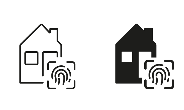 安全智能家居，指纹象形文字真实图片下载