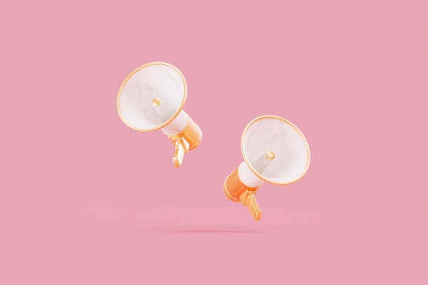 粉红色的金色扩音器图片下载