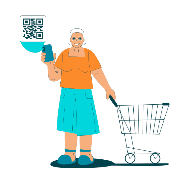 可爱的奶奶和购物车快乐的老人图片下载