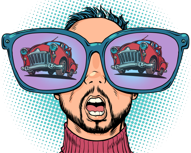 一个诱人的报价在一个汽车经销商巨大的眼镜图片下载