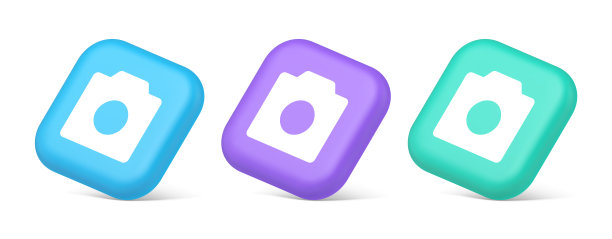 照片视频摄像机多媒体内容创建按钮光学镜头变焦装置三维等距图标图片下载