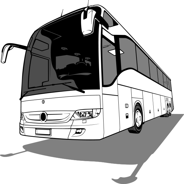 一辆城际巴士的正面图图片下载