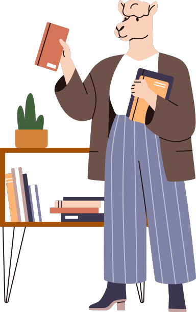 拟人化动物读者用书聪明图片下载