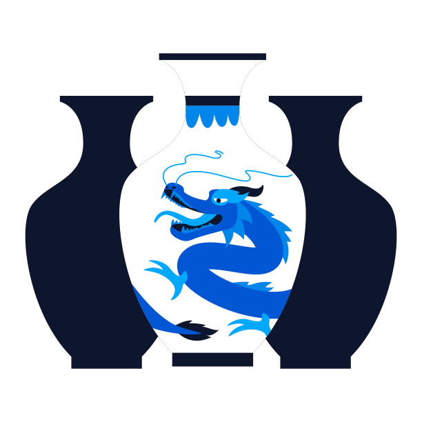 中国瓷器花瓶-现代色彩图片下载