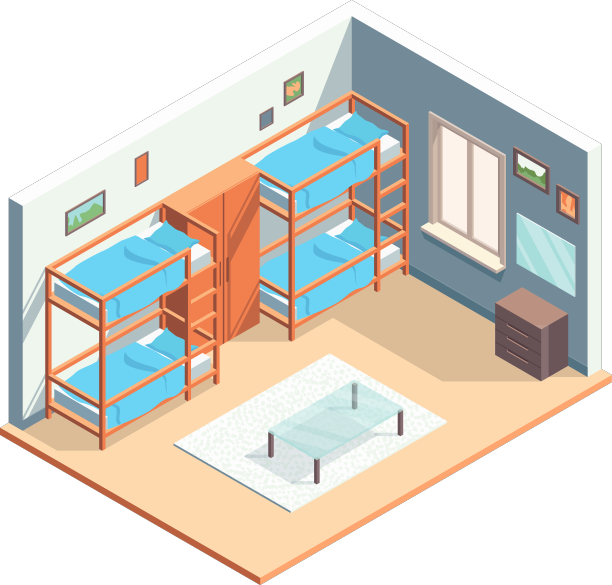 彩色旅舍室内室内概念图片下载