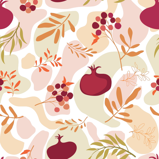 具有秋季水果和浆果的抽象花香图片下载