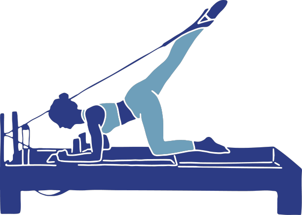 腿部伸展普拉提改革者的轮廓图片下载