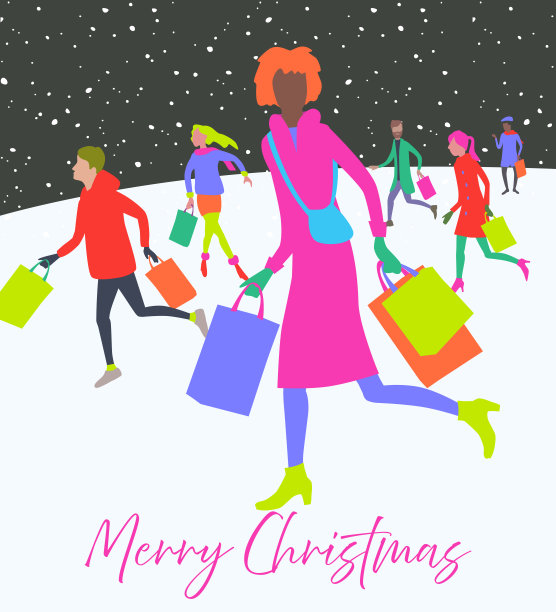 圣诞购物者图片下载