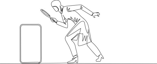 阿拉伯女商人的单线画图片下载