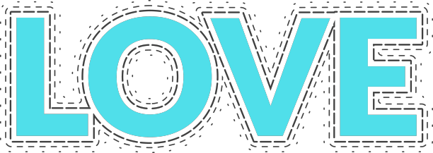 爱的内心闪耀着虚线的笔触图片下载