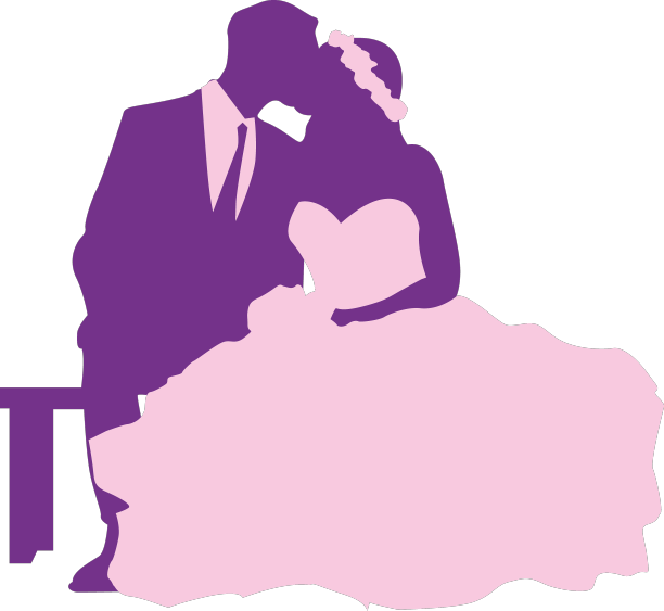 已婚夫妇接吻剪影图片下载